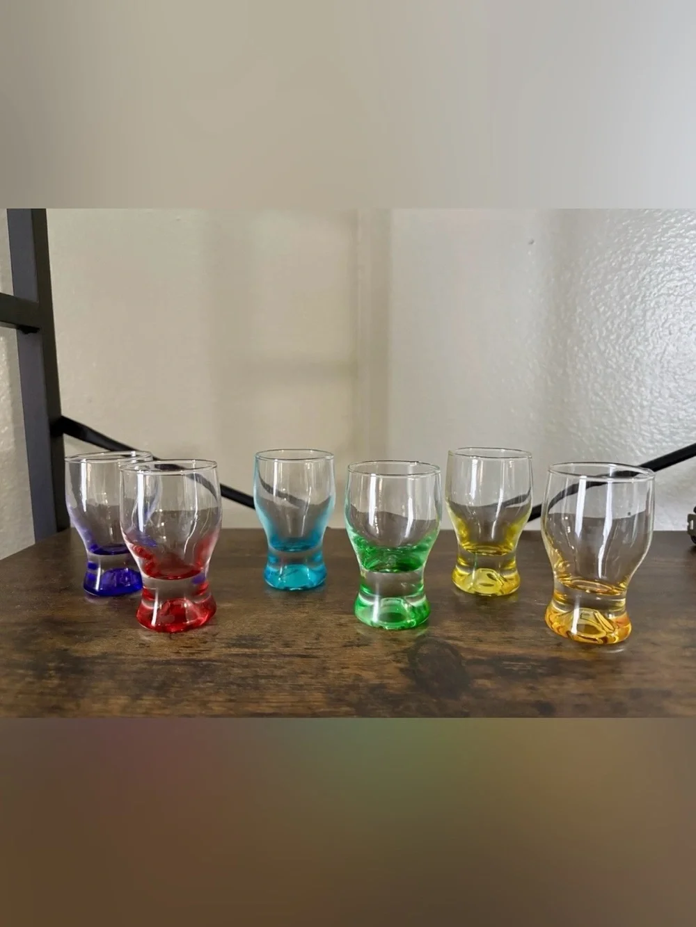 Circleware 6 Piece Colored Base Shot Glass Set - Multicolor